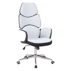 Irodai szék, szövet fehér/fekete műanyag, DELIZ