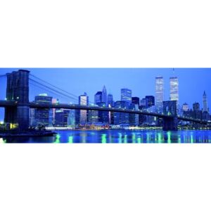 Richard Berenholtz - Brooklyn bridge To Downtown Mangattan Festmény reprodukció, (140 x 50 cm)