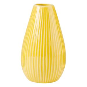 RIFFLE váza, citromsárga 15,5 cm