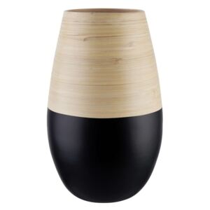 HANAKO bambusz váza, natúr-fekete 30cm