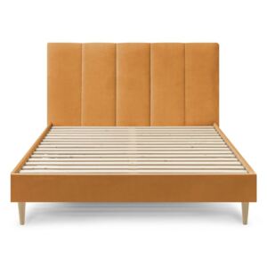 Vivara sárga bársony kétszemélyes ágy, 160 x 200 cm - Bobochic Paris