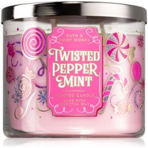 Bath & Body Works Twisted Peppermint illatos gyertya esszenciális olajokkal 411 g