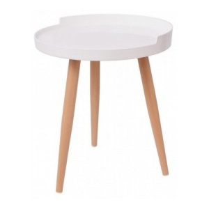 Fehér kerek tálca-asztal 40 x 45,5 cm