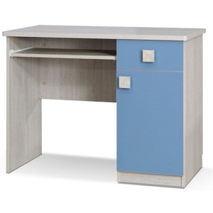 SPARTAN íróasztal, 76x100x50 cm, santana tölgy/kék