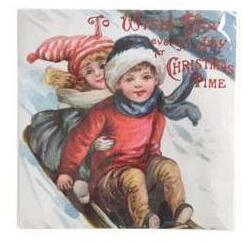 Karácsonyi szalvéta- vintage- 16-5 x 16-5 cm 20 db/csomag B