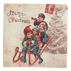 Karácsonyi szalvéta- vintage- 16-5 x 16-5 cm 20 db/csomag A