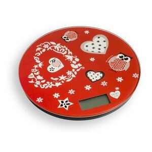Incanto piros konyhai digitális mérleg, ⌀ 18,5 cm - Brandani