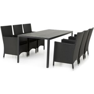 Asztal és szék garnitúra VG4588, Szín: Fekete