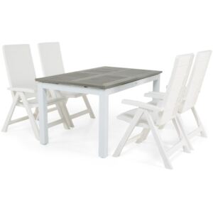 Asztal és szék garnitúra VG4020 Fehér + szürke