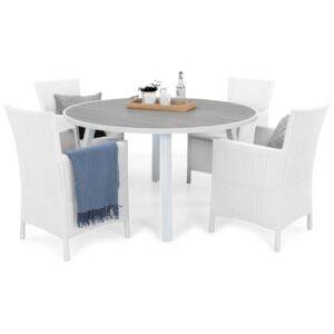 Asztal és szék garnitúra VG3983 Fehér + szürke