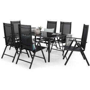 Asztal és szék garnitúra VG4257 Fekete