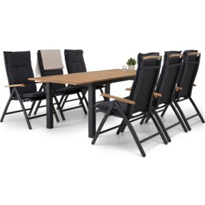 Asztal és szék garnitúra VG4478 Fekete + barna