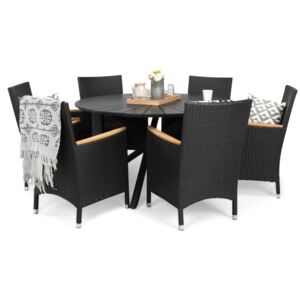 Asztal és szék garnitúra VG4381 Fekete