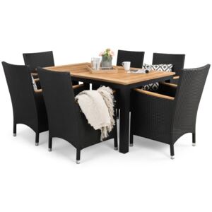 Asztal és szék garnitúra VG4677 Fekete + barna