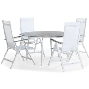 Asztal és szék garnitúra VG4642 Fehér + szürke
