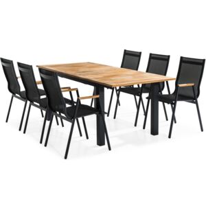 Asztal és szék garnitúra VG5305 Fekete + fa