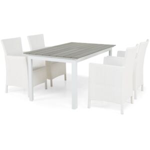 Asztal és szék garnitúra VG5451 Fehér + szürke