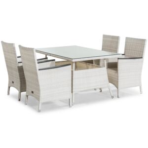 Asztal és szék garnitúra VG5918 Fehér
