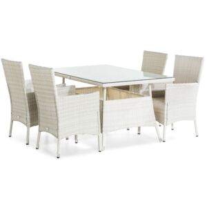 Asztal és szék garnitúra VG5917 Fehér