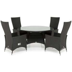 Asztal és szék garnitúra VG5985, Szín: Fekete