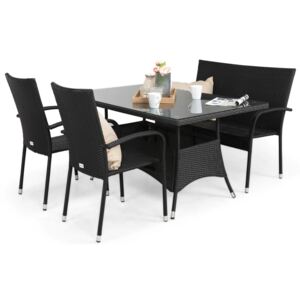 Asztal és szék garnitúra VG4690 Fekete