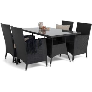 Asztal és szék garnitúra VG4696 Fekete