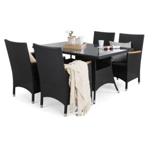 Asztal és szék garnitúra VG4687 Fekete