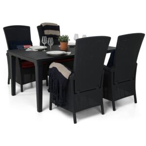 Asztal és szék garnitúra VG4428 Fekete + piros