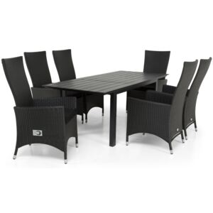 Asztal és szék garnitúra VG5981 Fekete + szürke