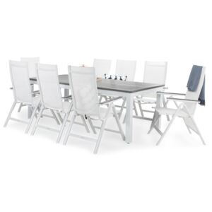 Asztal és szék garnitúra VG4361 Fehér + szürke