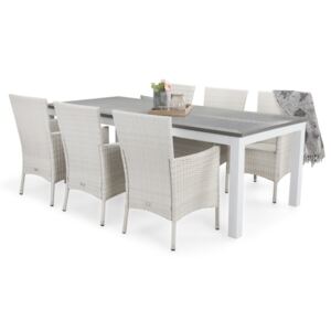 Asztal és szék garnitúra VG5539 Fehér + szürke