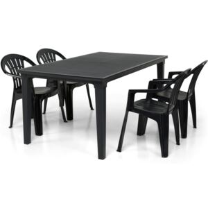 Asztal és szék garnitúra VG4512 Sötétszürke