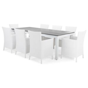Asztal és szék garnitúra VG4027 Fehér + szürke