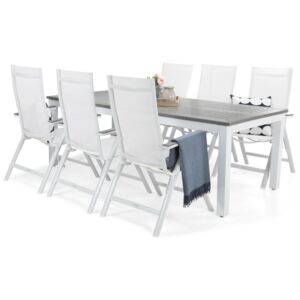 Asztal és szék garnitúra VG4203 Fehér + szürke