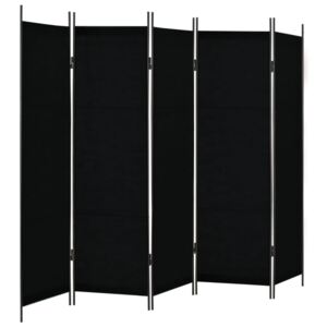 Fekete 5 paneles paraván 250 x 180 cm