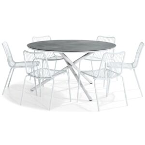 Asztal és szék garnitúra VG5257 Fehér + szürke