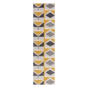 Kodiac szürke-sárga futószőnyeg, 60 x 230 cm - Flair Rugs