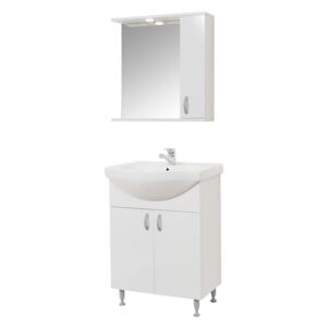 Bazena55 II NEW fürdőszoba bútor szett mosdóval, Oglio 50 tükrös polccal