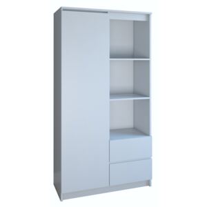 AMI bútorok Könyvszekrény szélesség 80 SENDA polcok / ajtó fehér