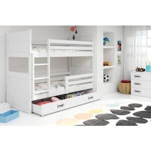 Gyerek emeletes ágy RICO 200x90 cm Fehér Fehér