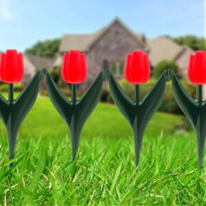 Virágágyás szegély (piros tulipánokból, 4 darabos csomag)