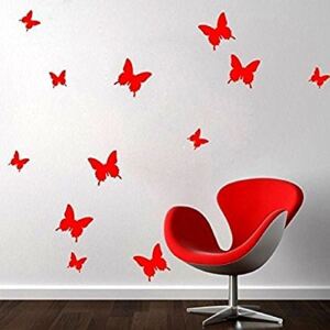 B2B 3D pillangók a falon - piros