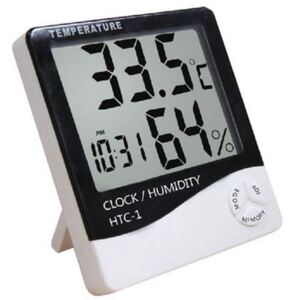 ISO LCD elektronikus hőmérő és nedvességmérő, óra, ébresztőóra, 3466