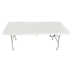 Malatec Összecsukható asztal 240 cm-re felére csökkent, fehér, P2466