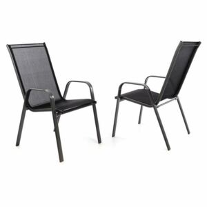 2 db rakásolható szék GARTHEN - fekete
