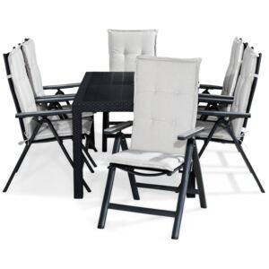Asztal és szék garnitúra VG5376 Fekete + fehér