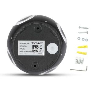 4W LED design gömb fali lámpa, fekete, IP65 3000K