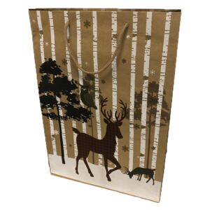 Szarvasos karácsonyi papírtáska 30 x 42 cm