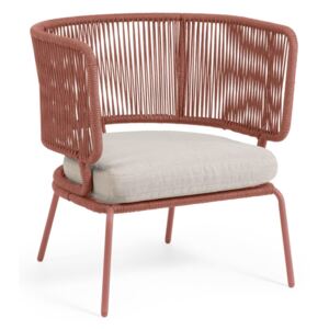 Nadin terrakotta színű acélszerkezetű kerti szék - La Forma