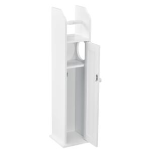 [en.casa]® Fürdőszoba szekrény ajtós szekrény WC-papír tartóval 78 x 20 x 18 cm fehér